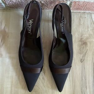 Brown Versani Via Veneto slingback pumps